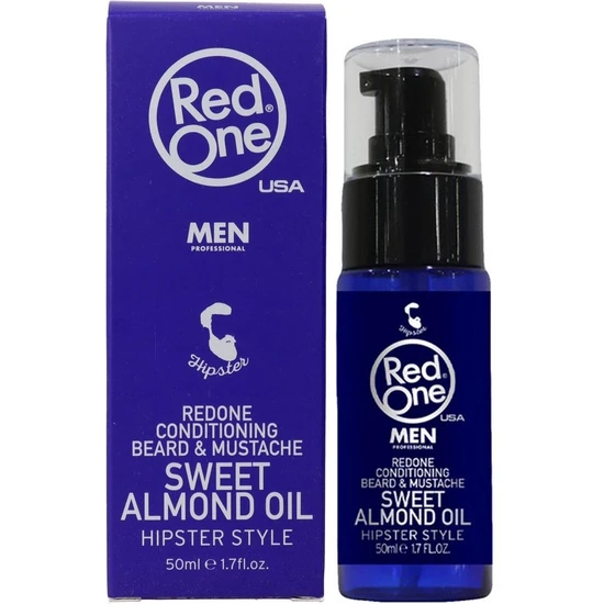 Red One Hipster Style Sweet Almond Conditioning Beard & Moustache Oil 50ml