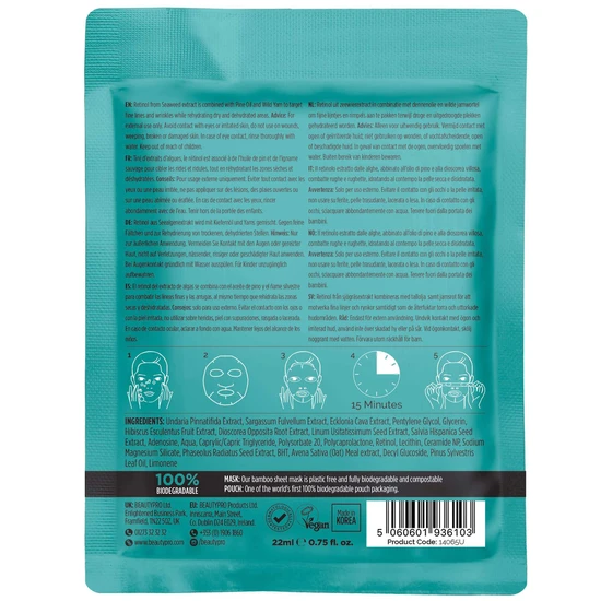 BeautyPro Retinol Anti-Ageing Facial Sheet Mask Pack of 4