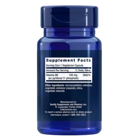 Life Extension Pyridoxal 5-Phosphate 100 mg | 60 Veg Caps