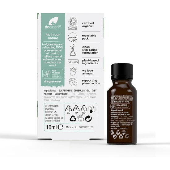 Dr. Organic Invigorate & Refresh Eucalyptus Pure Oil 10ml