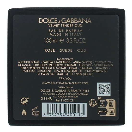 Dolce & Gabbana Velvet Tender Oud Eau De Parfum 100ml