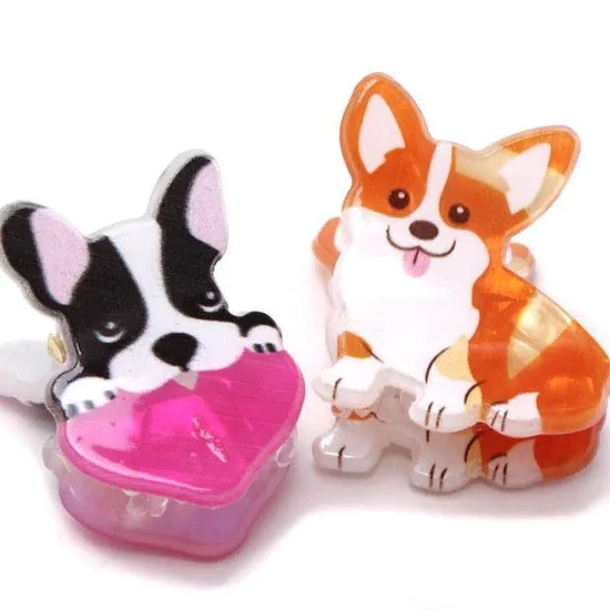 Molly And Rose Card Of 2 Dog Shaped Mini Clamps