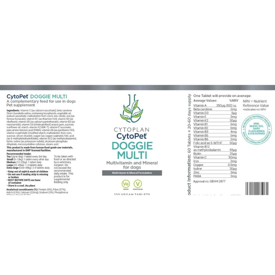 Cytoplan CytoPet Doggie Multi Tablets 60 Tablets