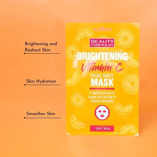 Beauty Formulas Brightening Vitamin C Facial Sheet Mask 1 Sheet Mask