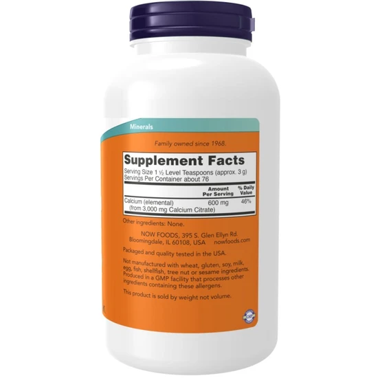 NOW Foods Calcium Citrate Pure Powder 227g