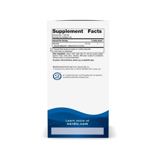 Nordic Naturals Nordic CoQ10 Ubiquinol 100mg - 60 softgels