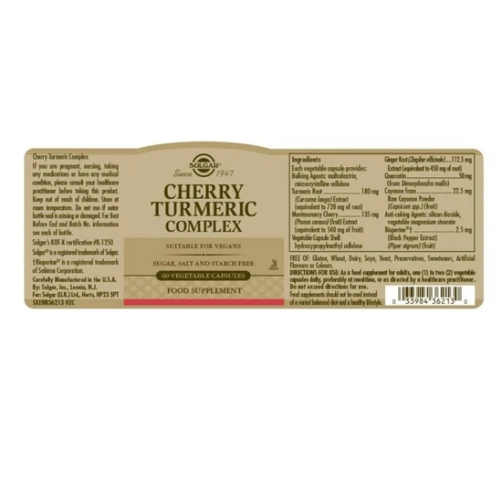 Solgar Cherry Turmeric Complex Vegicaps 60 Vegicaps