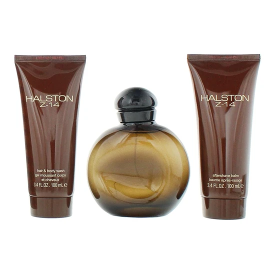 Halston Z-14 Gift Set 125ml EDC, 100ml Aftershave Balm & 100ml Body Wash