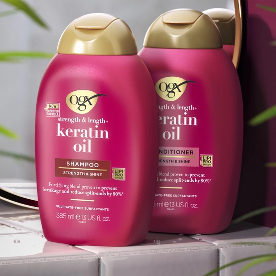 OGX® Strength & Length + Keratin Oil Conditioner 385ml