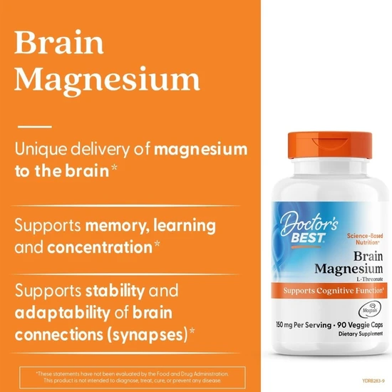 Doctor's Best Brain Magnesium With Magtein 50 mg | 90 Veg Caps