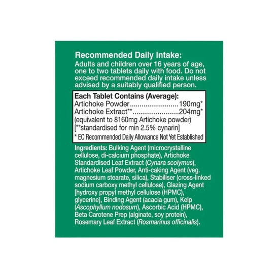 Health Aid Artichoke 8350mg Tablets 60 Tablets