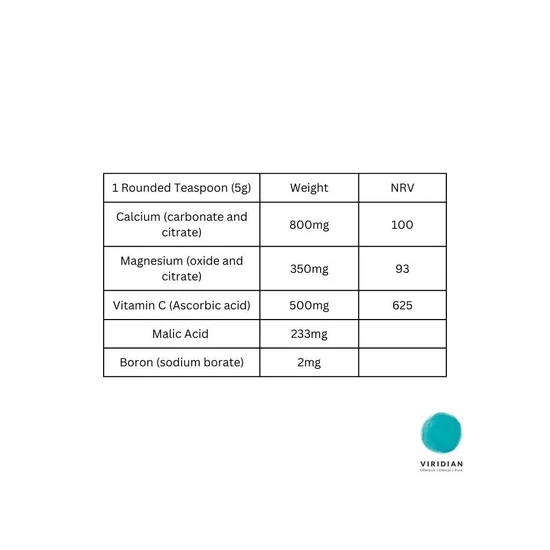 Viridian Calcium Magnesium With Boron Powder 150g