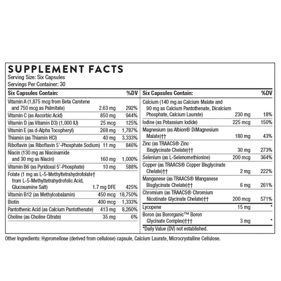 Thorne Multi Men's 50 Plus 180 Capsules