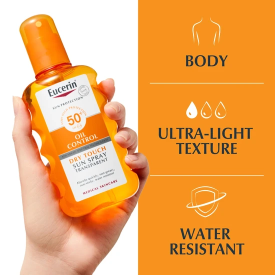 Eucerin Oil Control Dry Touch Sun Spray Transparent SPF 50+ Sunscreen 200ml