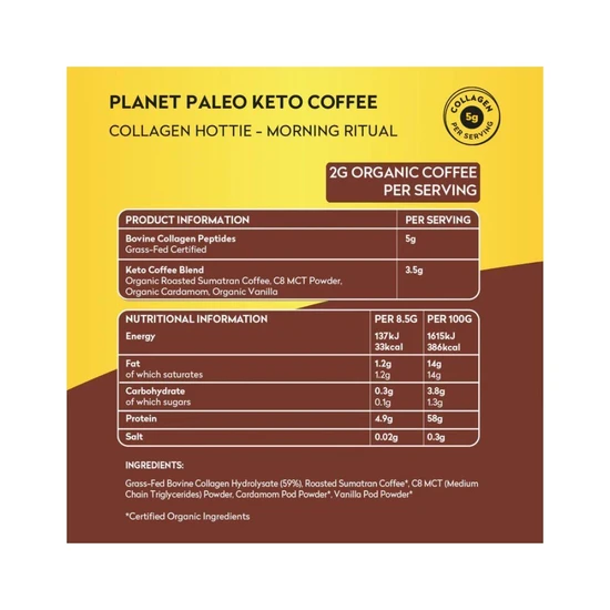 Planet Paleo Pure Collagen Keto Coffee 213g