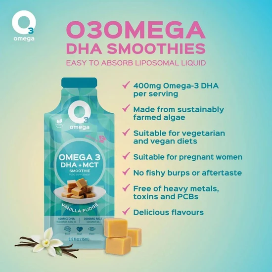 O3Omega Brain Food Omega 3, DHA + MCT Sachets 14 Sachets
