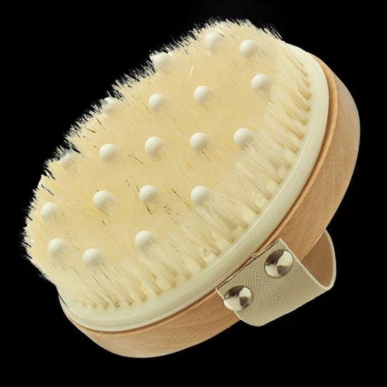Hydrea London Combination Detox Massage Brush with Natural Bristles & Flexable Rubber Nodules