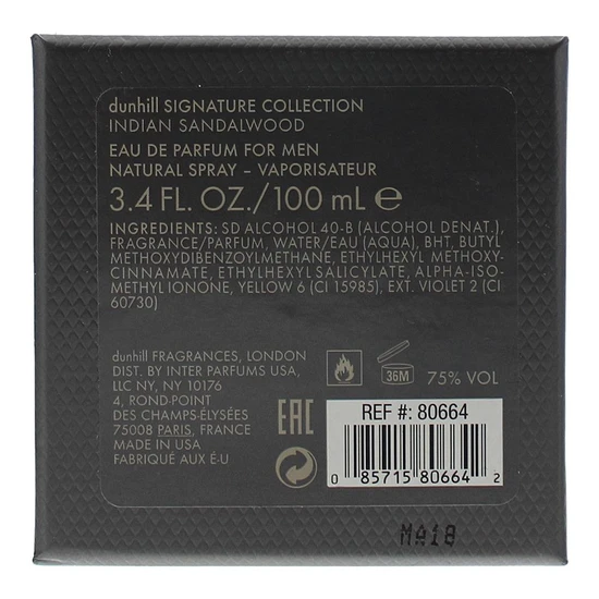 Dunhill London Indian Sandalwood Eau De Parfum 100ml