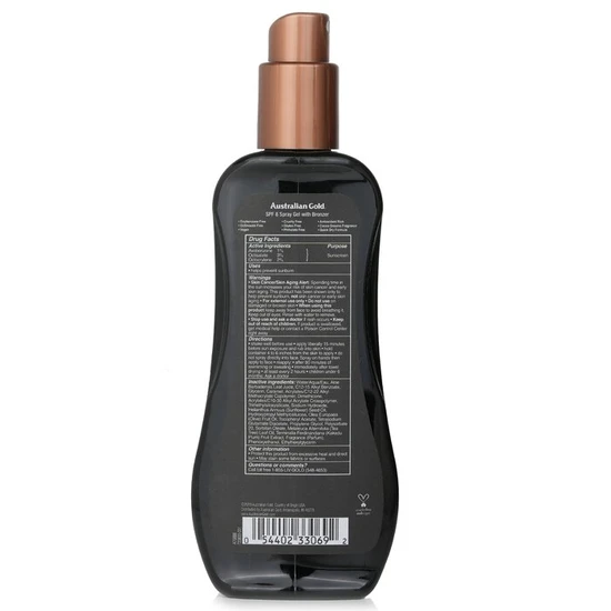 Australian Gold Spray Gel Sunscreen SPF 8 With Instant Bronzer 237ml