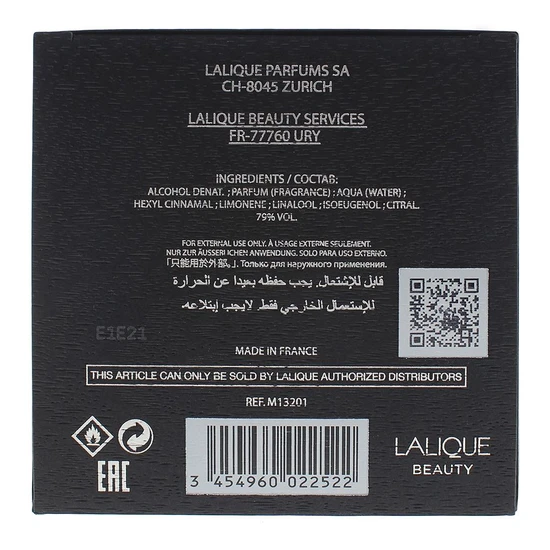 Lalique Encre Noire Eau De Toilette 100ml