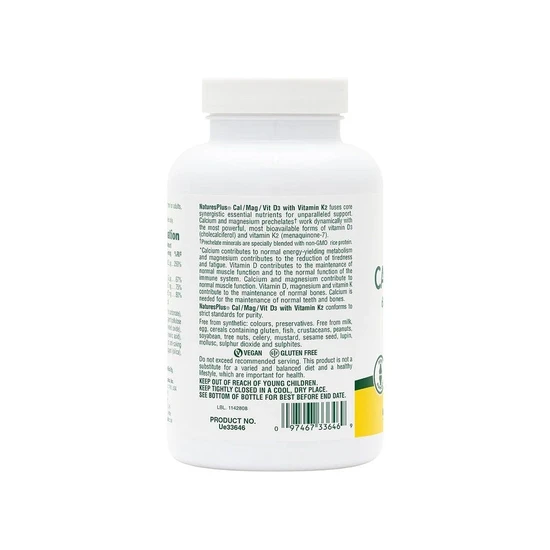 Nature's Plus Cal/Mag With D3/K2 Tablets 90 Tablets