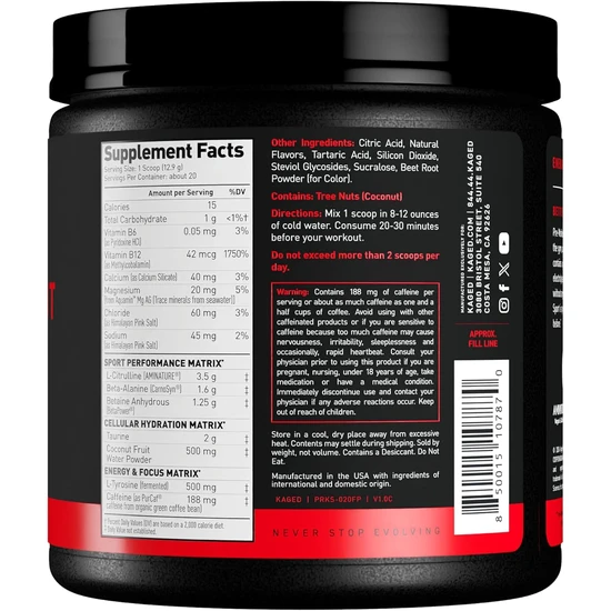Kaged Muscle Pre-Kaged Sport, Fruit Punch 272g