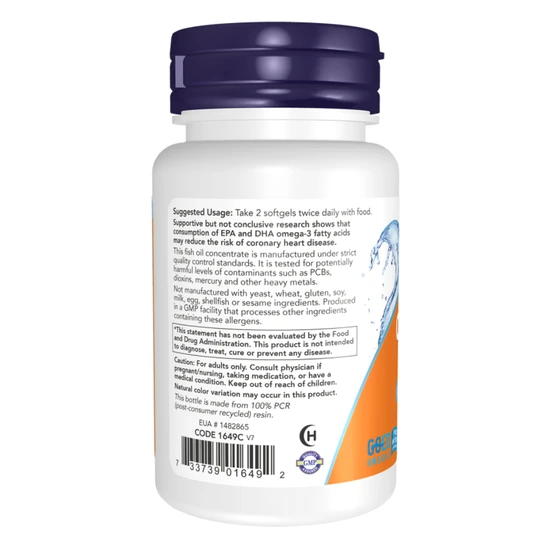 NOW Foods Omega-3 Molecularly Distilled Softgels 200