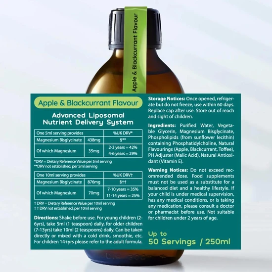Well Actually Kids Magnesium Glycinate 70mg 250ml
