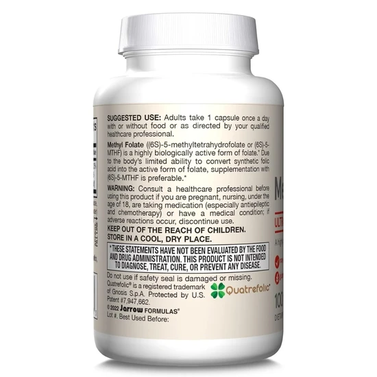 Jarrow Formulas Methyl Folate 1000mcg Capsules 100 Capsules