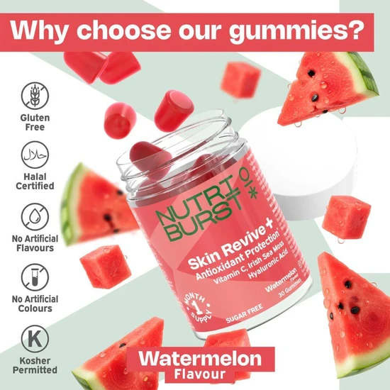 Nutriburst Skin Revive+ Antioxidant Protection Gummies 30 Gummies