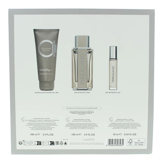 Salvatore Ferragamo Bright Leather Eau De Toilette Gift Set 100ml