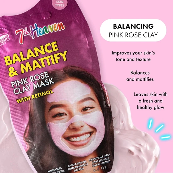 Montagne Jeunesse 7th Heaven Balance & Mattify Pink Rose Clay Mask 15g