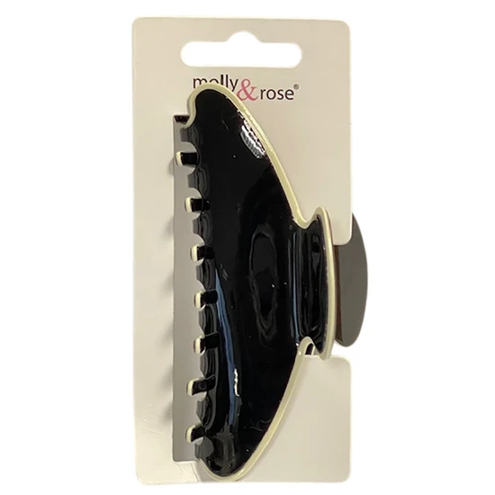 Molly And Rose Black & Cream Contrast Trim Assorted Clamp 9693