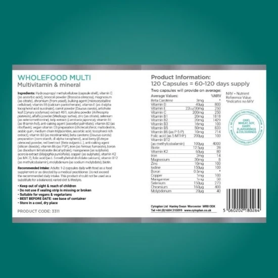Cytoplan Wholefood Multi Capsules 60 Capsules