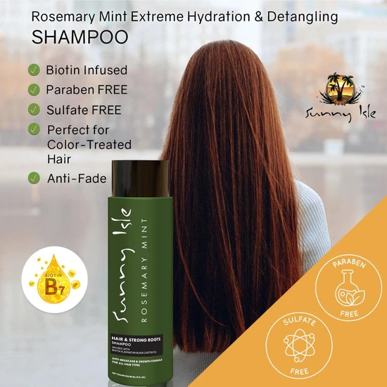 Sunny Isle Rosemary Mint Hair & Strong Roots Shampoo 355ml
