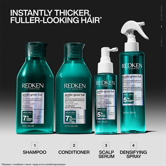 Redken Acidic Growth Full System Densifying Conditioner For Thin Hair, Strengthens & Thickens 300ml