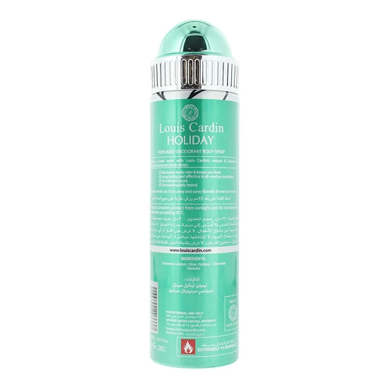 Louis Cardin Holiday Perfumed Deodorant Body Spray 200ml