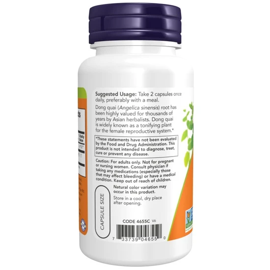 NOW Foods Dong Quai 520mg 100 Veg Capsules