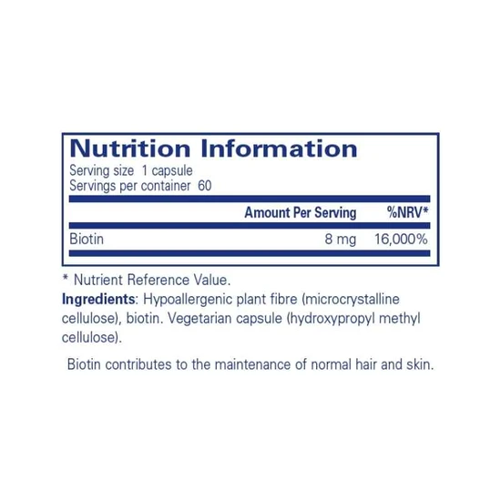 Pure Encapsulations Biotin 8mg Capsules 60 Capsules