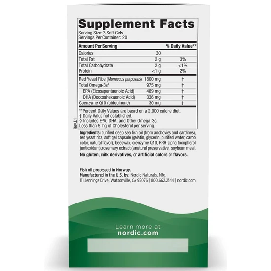 Nordic Naturals Cholesterol Support 60 Softgels