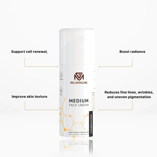 MG Skincare Medium Face Cream With Retinol, Vitamin C & Hyaluronic Acid 100ml