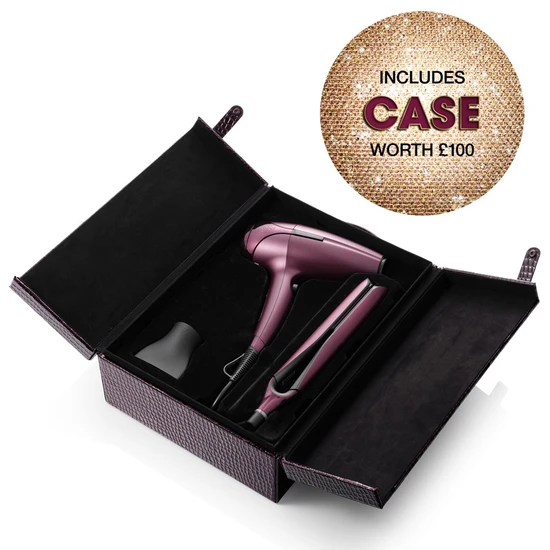 ghd Deluxe Helios Hair Dryer & Chronos Straightener Gift Set Cherry Chic