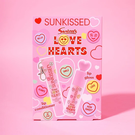 Sunkissed Love Hearts Lip Gloss & Conditioner Lip Duo Gift Set Cherry