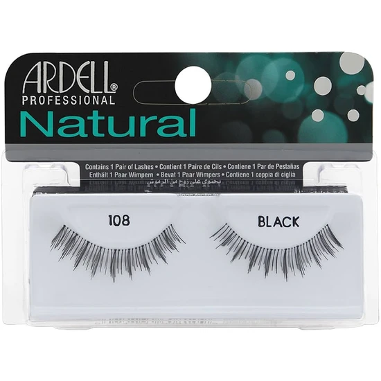 Ardell 100% Human Hair False Fashion/Natural Eyelashes 108 Black