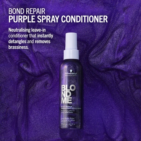 Schwarzkopf BlondMe Bond Repair Purple Neutralising Spray Conditioner 150ml