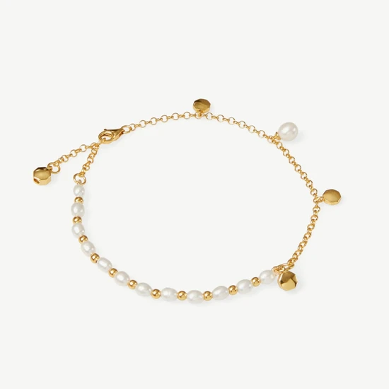 Kyoto Pearl Dealla Pearl Bracelet 18ct Gold Plated White