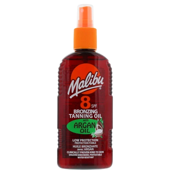 Malibu Bronzing Tanning Oil With Argan Oil SPF 8 200ml