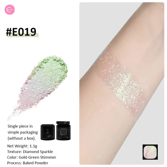 Glisten Cosmetics E019 Gold/Green Shimmer Eyeshadow Cheeryep