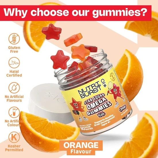 Nutriburst Kids Star Squad Omega Gummies 60 Gummies
