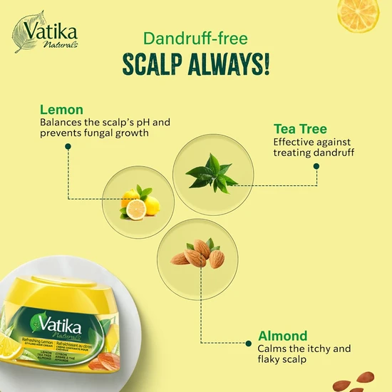 Dabur Vatika Naturals Lemon Tea Tree & Almond Styling Hair Cream 210ml